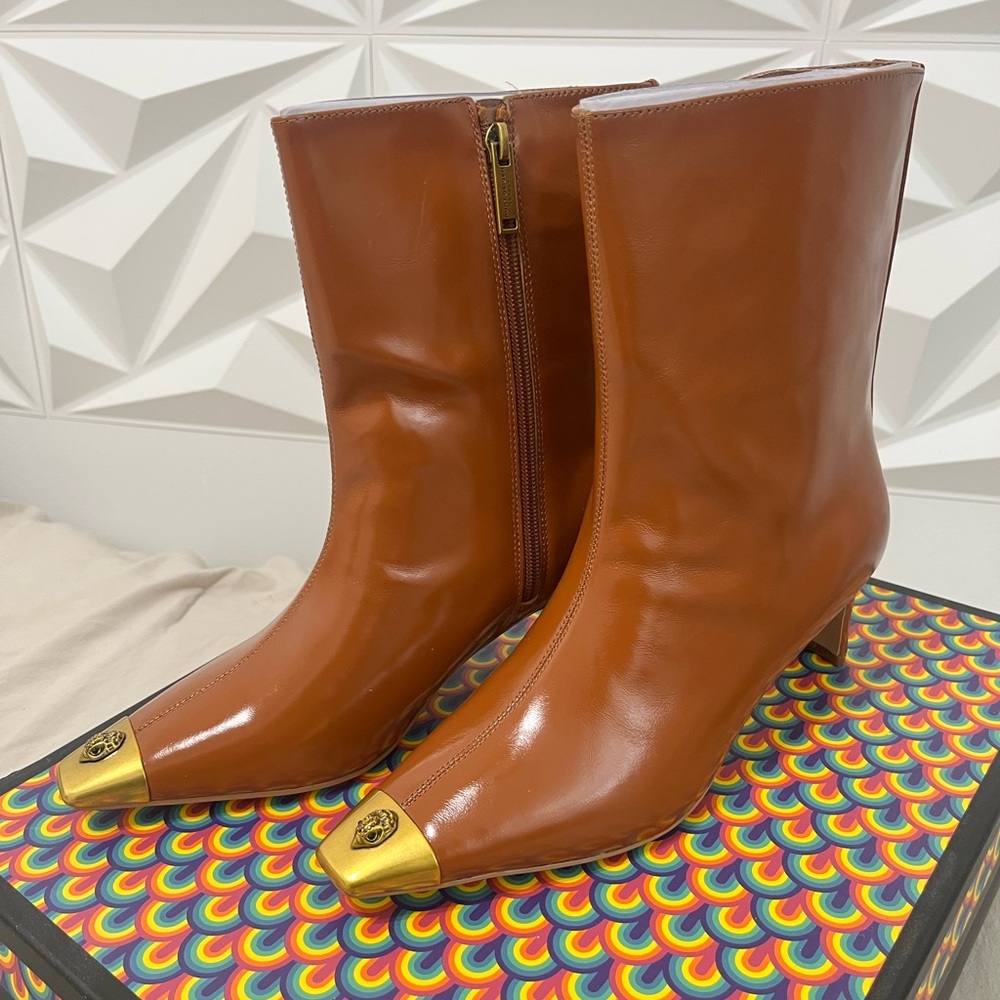 Kurt Geiger Mid Brown Patent/ Regent Ankle Boot - Picture 4 of 14